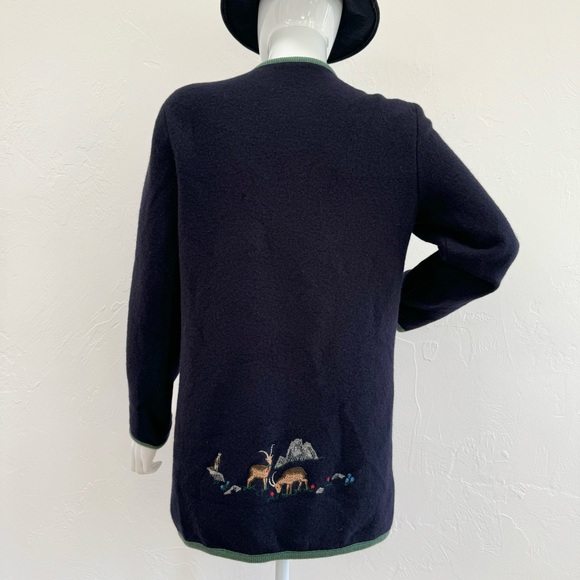 Geiger Austria Wiesn Oktoberfest Jacket Alpine Boiled Wool Cardigan Sweater Coat - Picture 7 of 16